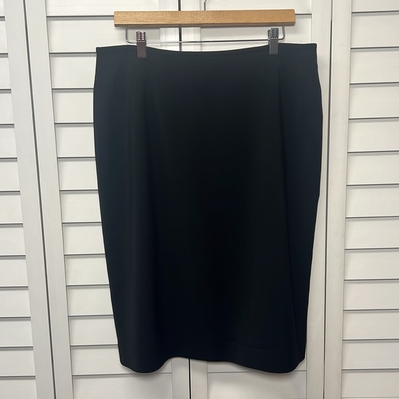 Le Suit Career Business Lined Pencil Skirt Size 14 Black - Picture 1 of 6